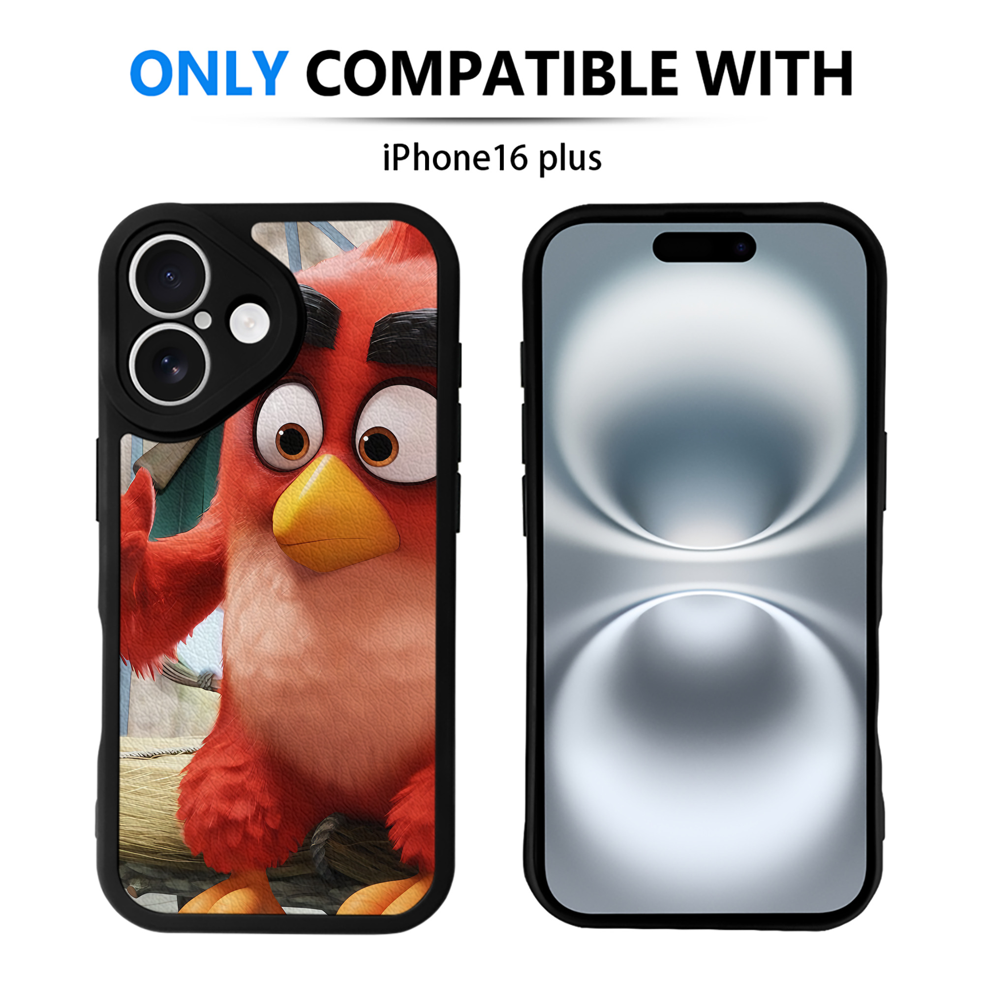 （画像用） Angry Birds アングリーバード 【iPhone 16シリーズ対応】シリコンスマホケース（レザー調） 材質：シリコン